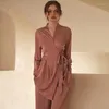 Women's Sleepwear 2023 Bridal Pajamas Suit Kimono&pant 2Pcs Outfit Sexy V-Neck Home Clothes Women Silk Satin Long Pyjamas Pour Femme