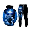 Män och kvinnor 3D Tryckt skog Lion Style Casual Clothing Wolf Fashion Sweatshirt Hoodies and Trousers träningsdräkt