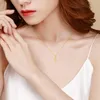 Chains YFN 14K Solid Gold Heart Love Pendant Necklace For Women Chain Choker Fine Jewelry