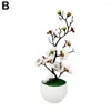 Decoratieve bloemen bloesem bloemplant simulatie bonsai realistische anti-fade faux zijde mooie neppruim voor huistafel decoratio u4r5