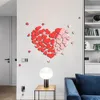 Fonds d'écran 4 Couleurs Amour Coeur Acrylique Miroir Autocollant 3D Wallsticker Étanche Auto-adhésif DIY Papier Peint Maison Chambre Décoration 230505