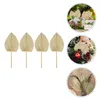 Flores decorativas 4 PCS Adorno para mesa de seca de la palma seca Decoración del ramo del ramo de la mesa rústica Hojas de boda ventiladores de bodas