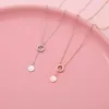 Pendentif Colliers Femme Mariage Bijoux Shine Chain Circle Avec Lettre Engagement Mignon Accessoires