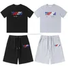 Designer Fashion Clothing Tees Tshirt Trapstar Blue Red Towel Embroidered Short Sleeve T-shirt Split Pants Shorts Set Summer New Couple CasualStreetwear Tops