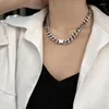 Chains Flashbuy Punk Simple Chunky Metal Thick Chain Choker Necklace For Women Men Silver Color Geometric Pendant Jewelry