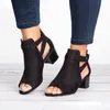 Sandalen Damen Lässige Sandalen Mode Fischmaul Schnalle High Heels Sexy Open Toe Chunky Heel Ankle Boots Plus Size Alias Femininas 230504