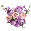 Kwiaty dekoracyjne subshrubby peony kwiat sztuczny 13 głów Bellis Bouquet Wedding Home Retro Fake Party Diy Dekoracja