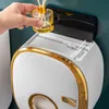 Toilettenpapierhalter YCRAYS Weißgold Wandmontierter Toilettenpapierhalter Box Doppelregal für Küchenregal Badezimmerzubehör 230504