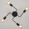 Chandeliers Wrought Iron 4/6/8 Heads Multiple Rod Ceiling Dome Lamp Personality Retro Cafe Bar 90-230V Drawing Room Light