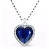 Pendant Necklaces Titanic Heart of Ocean Blue Love Forever Necklace Velvet Bag 230504