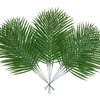 Decorative Flowers 10Pcs Artificial Palm Leaves Easy Care Fake Tree Stems Large Faux Greenery Plants