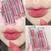 Cinnamon White Peach Oolong Matte Lipstick Cosmetics Lipstick Lopende lippenstift Waterdichte 12 kleuren Non Stick Cup Lipstick Cosmetics