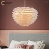 Lampy wiszące światła nowoczesne romantyczne pióro marzycielski żyrandol do sypialni mieszkalna jadalnia salon wiszący deco luminaire