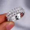 Wedding Rings Luxury Female White Leaf Crystal Jewelry Rose Gold Silver Color Engagement Ring Charm Bride Zircon Wedding For Women 230505