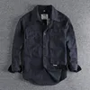 남성용 캐주얼 셔츠 간단한 작업복 레저 긴 소매 셔츠 남성용 면화 편안한 느슨한 봄과 가을 청소년 얇은 코트 944 230505