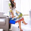 Sukienki w rozmiarze Rozmiar Dres Dres Summer Elegancka marka Luksusowy wydrukowany linia afrykańskie biuro biurowe wysokie talia Projektant Autumn 230504