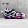 Tasarımcı Sneakers Kadın Erkek Gündelik Ayakkabı Üçlü LED Işık Fashoin Büyük Boy Platformu Koşu Eğitmeni Vintage Bağcıklı Clunky Eski Baba Ayakkabısı