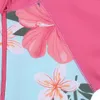 BAOHULU Cyan Floral à manches longues filles maillots de bain enfants maillots de bain UPF50 maillot de bain enfants 4-11 ans éruptions cutanées 230504