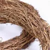 Dekorative Blumen Weihnachten natürliche getrocknete Rattan Ring Kranz Girlande DIY Craft Tür Wandbehang Anhänger Decor Party Supplies