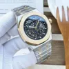 Hoge kwaliteit horlogeontwerper heren automatisch mechanisch horloge skelet roestvrij staal saffierglas waterdicht horloge mode luxe horloges voor mannen
