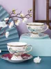Чашки блюдца роскошная костяная чашка кофейная чашка и блюдца набор изысканного фарфорового чая послеобеденный день для домашней напитки подарки коврик