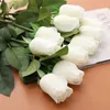 Fleurs décoratives 1pcs Rose artificielle fausses plantes feuilles de soie rose blanc d'automne bouquet roses fleur de fleur de mariage décoration de maison