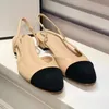 Slingbacks Espadrilles Ballerinas sukienki sandałowe buty sandały dla kobiet grube czółenki pięty mokasyny