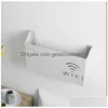 Estantes de baño Montado en la pared Inalámbrico Wifi Enrutador Estante Abs Caja de almacenamiento de plástico Organizador de soporte de alimentación para cajas de medios Consola de juegos Dhuq4