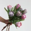 장식용 꽃 3D 무리 작은 파인애플 꽃 복고풍 가정 장식 시뮬레이션 황제 실크 인공 웨딩 꽃가루 레이아웃