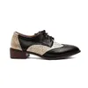 Klänningskor Eagsity British Style Brown Oxford Shoe Casual Brogue äkta läderkvadrat Hälen Pekade Toe Derby 230505