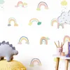 Papéis de parede adesivos de parede de quarto decoração de jardim de infância da parede de arco -íris de decoração de nuvem de cor em nuvem Acessórios de quarto 230505