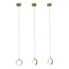 Pendant Lamps Modern Simple LED Bedroom Bedside Chandelier Light Luxury Nordic Bar Table Restaurant Minimalist Crystal Small