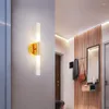 Lámpara de pared, faros Led modernos para espejo de dormitorio, iluminación dorada, luz de baño para cabecera, sala de estar, decoración Simple No40