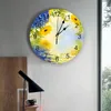 Horloges murales Hortensia Bouquet Printemps Horloge Décorations Dans Le Salon PVC Pour Chambre Bureau Décor Numérique