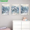 Stitch 3 PCS Set Full Diamond Målning Blue Dandelion Diamond Embroidery Mosaic Diamond Inlaid Mönster Plant Triptych Målning ML1623