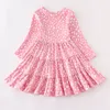 Passende Familienoutfits Girlymax Winter Frühling Abstammung Kleidung Baby Mädchen Mommy Me Pink Polka Dots Milchseidenkleid 230505