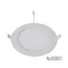 Lamp Covers Shades Ers 12W Warm White Led Recessed Downlight Round Flat Thin Ceiling Panel Light Drop Delivery Lights Lighting Acce Dh7Ky