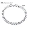 Chain 316L Stainless Steel Cuban Bracelet for Men Women Figaro Vintage Metal Viking Kpop Pulseras Emo Cute Luxury Jewelry Gift 230504