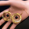 Stud Earrings Heart Multi-Layer Circle Beads Earring Women Gold Color Geometric Jewelry Gifts Party Pendientes Mujer E1377S04