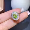 Anillos de racimo KJJEAXCMY joyería fina 925 plata esterlina con incrustaciones de peridoto natural de lujo de las mujeres de moda ajustable soporte de anillo de gema