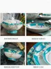 Juegos de cubiertos Juego de vajilla de cerámica de estilo chino Hueso China Cena Tazón de arroz Plato de carne Cuchara de sopa y combinación de plato de olla