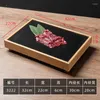 Placas Black Rock Dinner Plate Personalidade Japanha Creative Bamboo Pote de madeira Shabu-Shabu Barbecue Slate