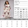 Casual Dresses Spring AutumnOffice Lady Kne Len längd Elegant Vintage Långärmning Party Dresses Women Floral Printed Dress 230505