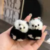 10pcs/lots Cute Real Genuine Mink Fur Panda Bear Bag Charm Keychain Purse Car Phone Pendant Kids Toys