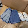 Röcke 2206 Baby Mädchen Casual Jean Plissee Shorts Kleinkind Kleinkind Kind Denim Scanties Hose Rock Sommer Frühling Baby Kleidung 1-12Y 230504