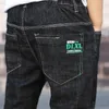 Shorts Teenager Kids Boys Denim Shorts 4y16y Zomerbrief Gedrukte kinderen jongens Casual broek zachte katoenen jeans korte rechte broek 230504