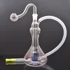 Wholesale Newest Creative Big Vase Style Glass water dab rig bong with 10mm male oil burner bowl and silicone straw hose