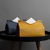 Tissue Boxes Napkins PU Leather Desktop Tissue Case Toilet Car AntiMoisture Pumping Paper Container Home Office Napkin Holder Durable Storage Box Z0505