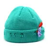 Autumn Winter Sticked Wool Beanie Hat Dekorativ med söt björn varm par hatt gorras hip hop caps unisex hcs328