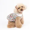 Vestidos bonito floral cão saia verão chihuahua yorkshire pomeranian filhote de cachorro pequeno traje vestido poodle bichon schnauzer roupas para cães